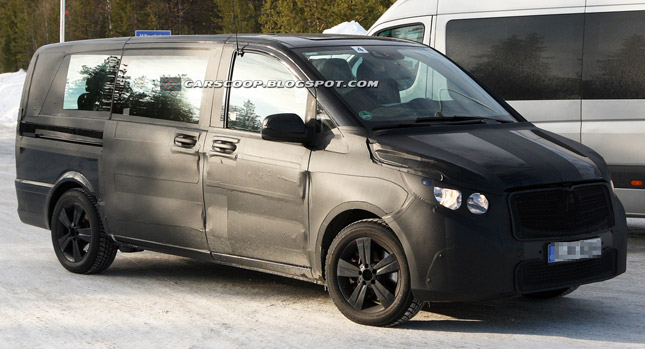  Spied: New Mercedes-Benz Viano Van Trots Out on the Snow for Testing