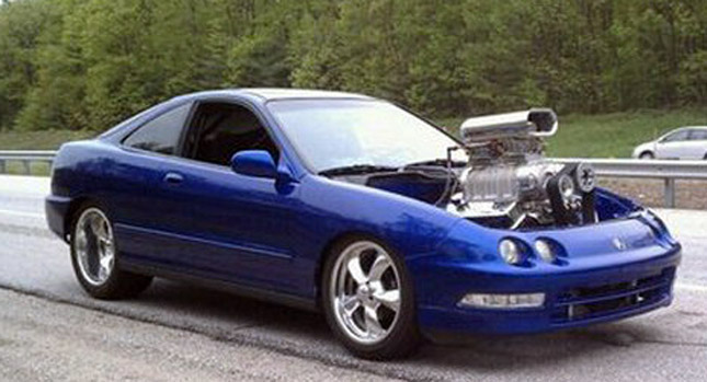  This 1994 Acura Integra Coupe Sports a  6.5-liter Big Block Chevy V8