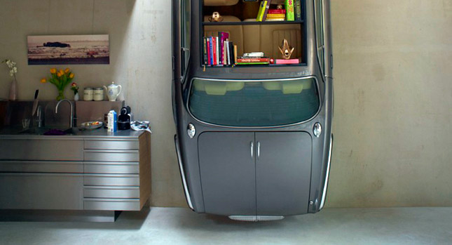  Dutch Design Studio Converts Classic Jaguar XJ into a…Hanging Bookshelf!