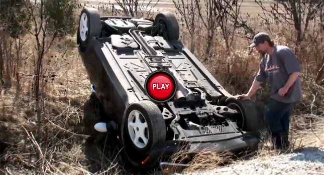  Watch a Couple of Imbeciles Roll Over a Mini Hatchback [NSFW]