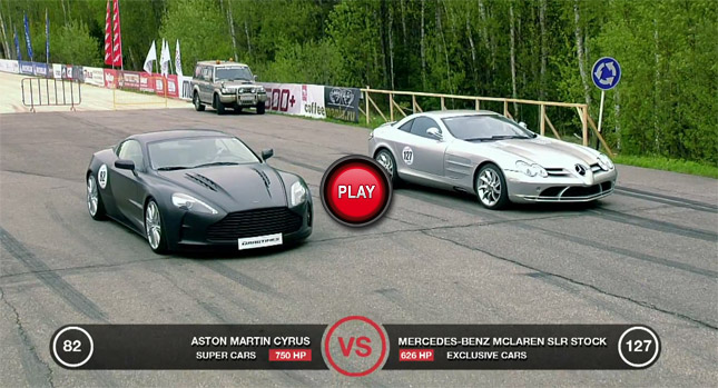  750HP Aston Martin vs 626HP Mercedes SLR McLaren vs 560HP Nissan GT-R