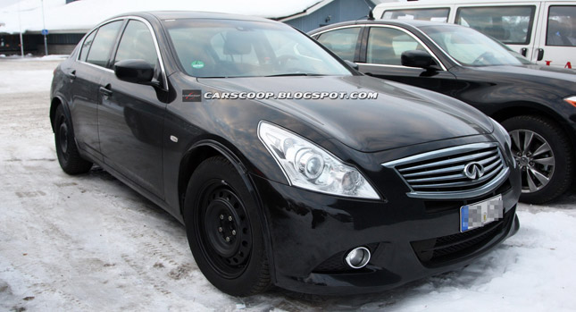  Scoop: 2014 Infiniti G Series Test Mule Spotted Going in and out of Mercedes Facility
