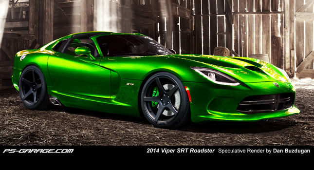  2013 SRT Viper GTS Loses Part of its Top and Gains a Limey Green Shade in New Rendering