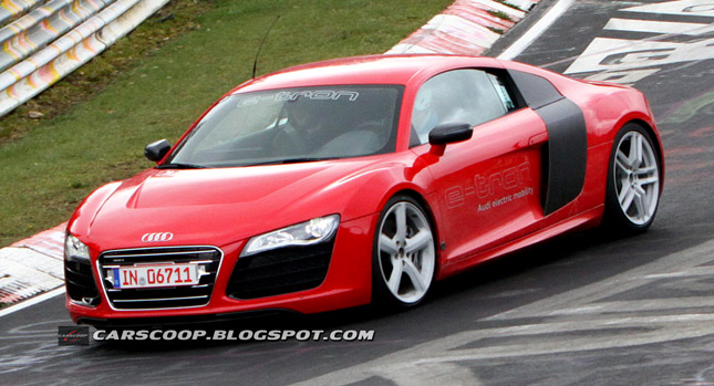  Spied: All-Electric Audi R8 e-Tron Hits the Nürburgring, will be Presented in Paris