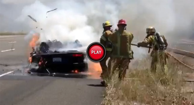  New Lamborghini Aventador Test Ride Ends up in Flames [NSFW]