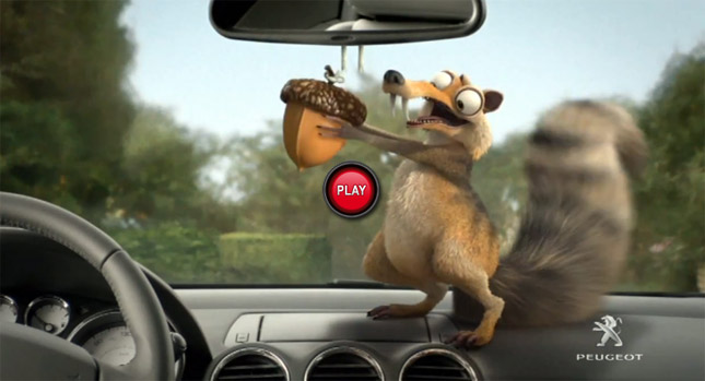  Ice Age's Scrat Spots an Acorn in the Peugeot 5008 MPV, 307 and Partner Tepee