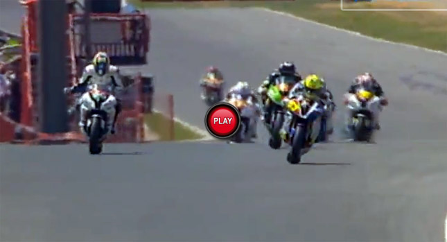  Motorbike Racer Stops to Celebrate Win One Lap Too Early…