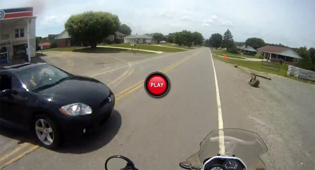  Near Miss for One Motorcyclist, Direct Hit for Another
