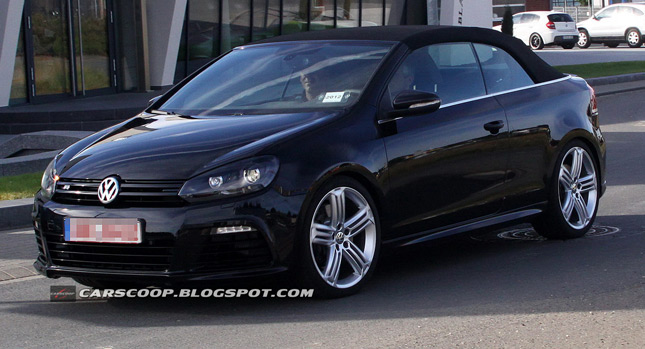  Spy Shots: 2013 Volkswagen Golf R Cabriolet Breaks Cover Without Any Camo