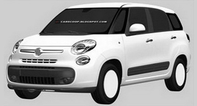  New Fiat 500XL with Seven Seats and 500L Trekking Minivans Revealed in Official Patent Drawings