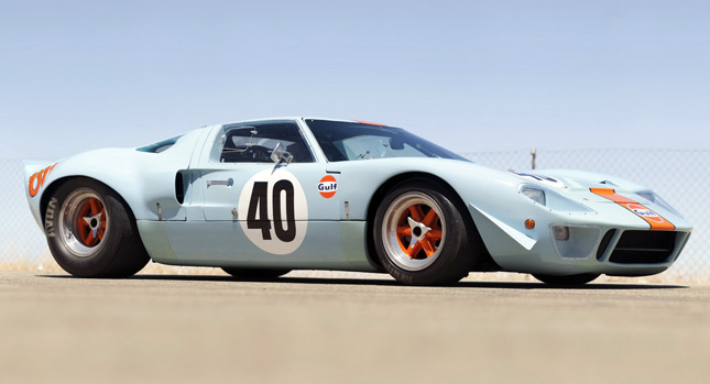  Ford GT40 Gulf/Mirage Used by Steve McQueen Fetches Record $11 Million in Pebble Beach