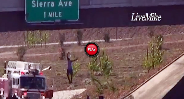  Man Hangs Out on a California Freeway Sign for a Couple of Hours