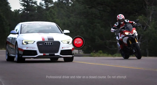  Audi RS5 and Ducati Multistrada 1200S Meet at Pikes Peak to Celebrate Partnership and New Competition