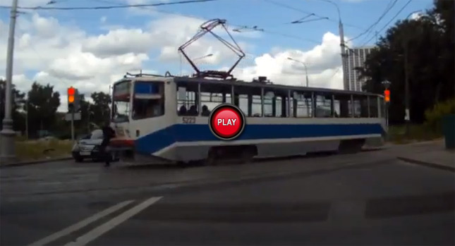  Ouch…Jogging Man Violated by a Tram
