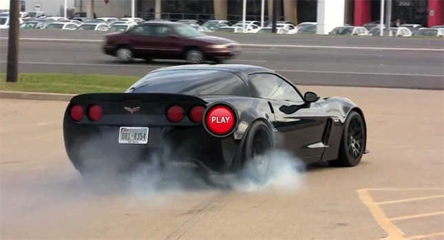  Tuned Corvette Z06's Drifty Burnout Almost Turns Sour [NSFW]