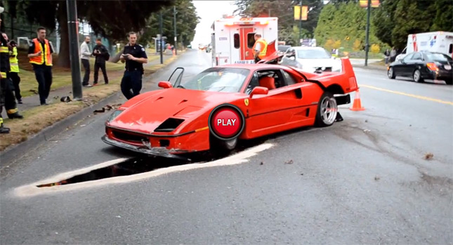  Blame the Rain? Exotic and Rare Ferrari F40 Crashes in Vancouver