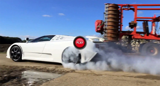  Rare Bugatti EB110 SS Burns Out its Very, Very Expensive Tires