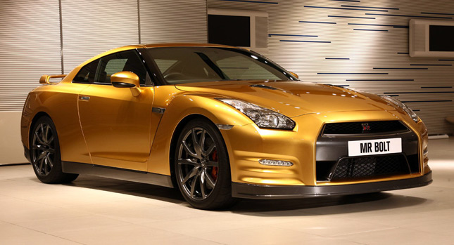  Usain Bolt Helps Design One-Off Gold Nissan GT-R for Charity, Plans to Work on More Limited Editions