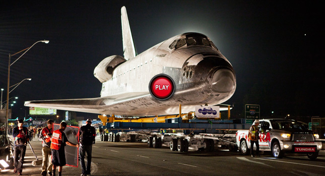  Toyota Tundra Pick-Up Tows Endeavour Space Shuttle to the California Science Center
