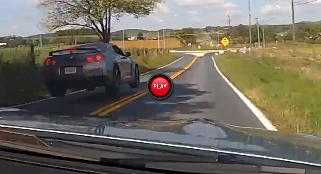  Fast & Furious Nissan GT-R Driver Hits a Bump and Goes Flying Into a Field!