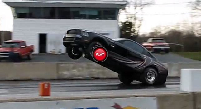  2013 Ford Mustang Cobra Jet Impresses with Sky High Wheelie, Scares with Crash that Follows…