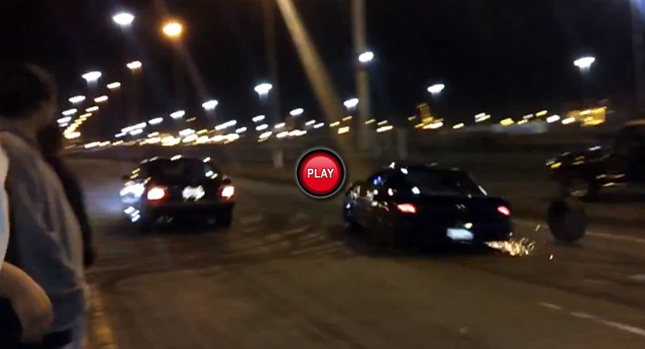  Chevy Camaro Loses a Wheel while Street Racing a BMW M3 [NSFW]