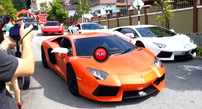  Glitzy Malaysian Wedding with a Parade of Exotic Supercars and Luxury Models