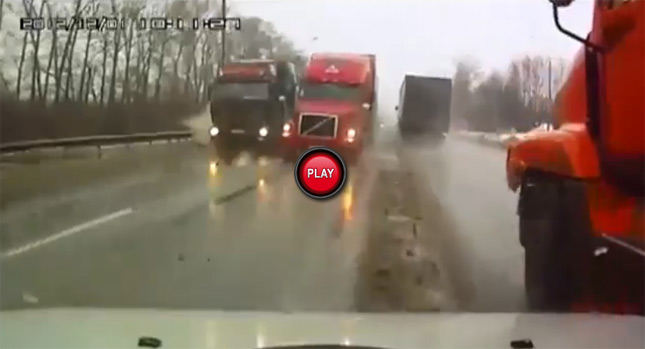  Oh, the Irony…Russian Driver Listening to The Cure's Song "Close to Me" Sandwiched by Trucks