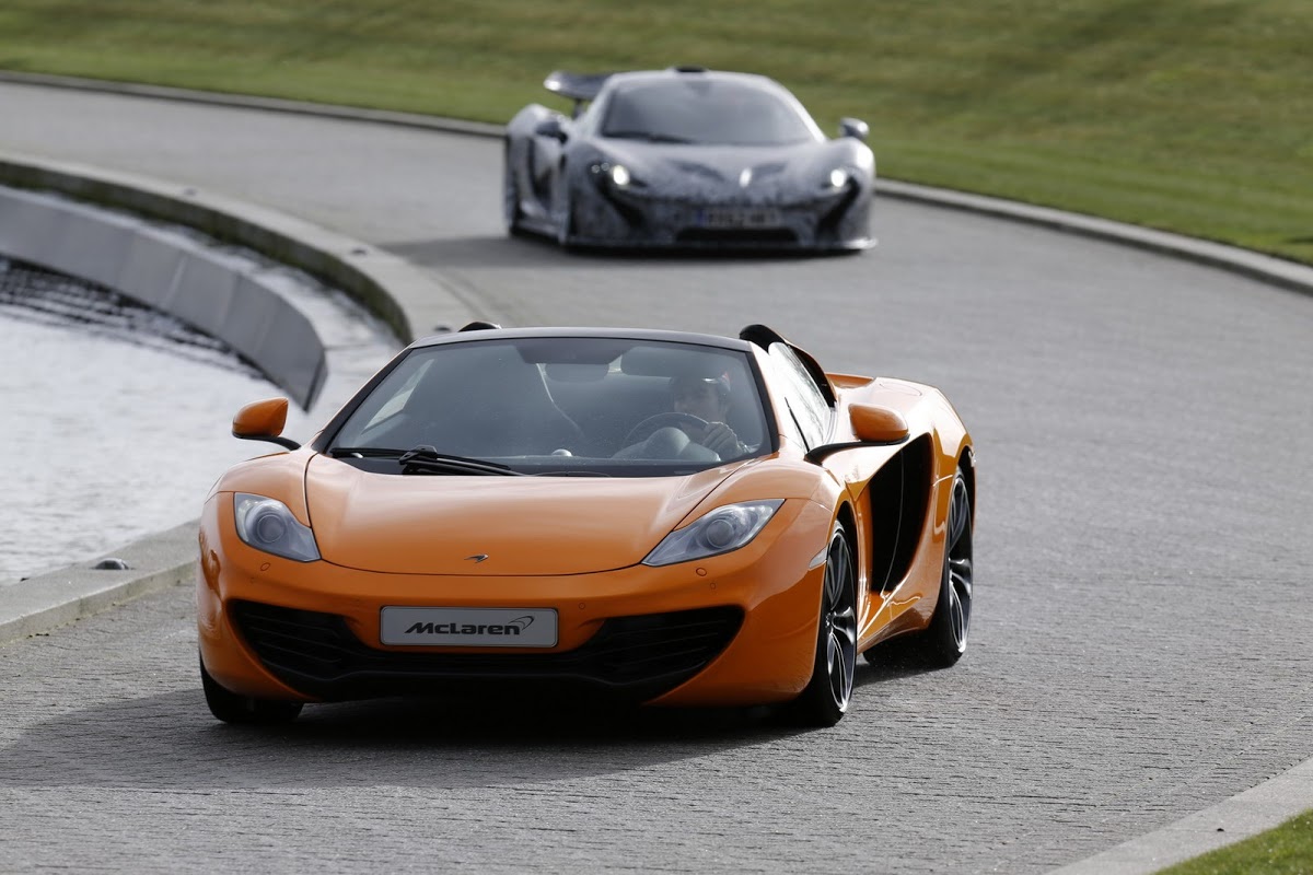 Mclaren P1 Shows Up Alongside Mp4 12c Spider In 2013 Formula 1 Car