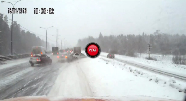  One Mistake Leads to Multiple Crashes on Icy Highway