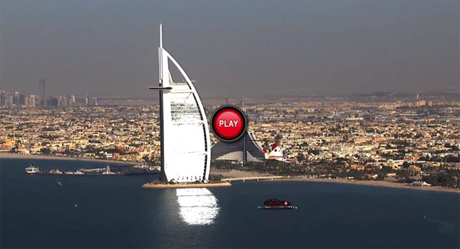 Watch a Helicopter Deliver an Aston Martin on Top of Dubai's Famous Burj Al Arab Hotel