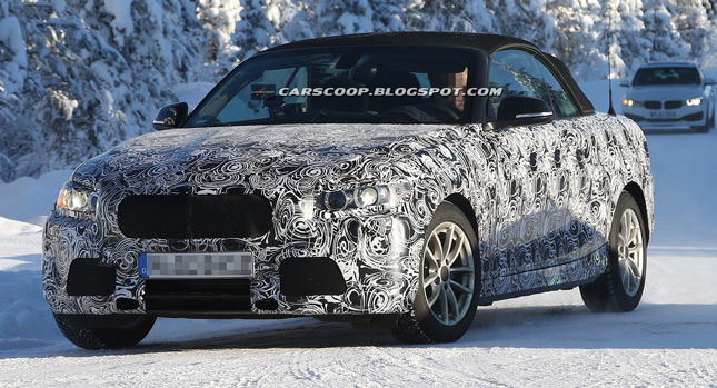  Spy Shots: New BMW 2-Series Convertible Stretches Out in the Snow