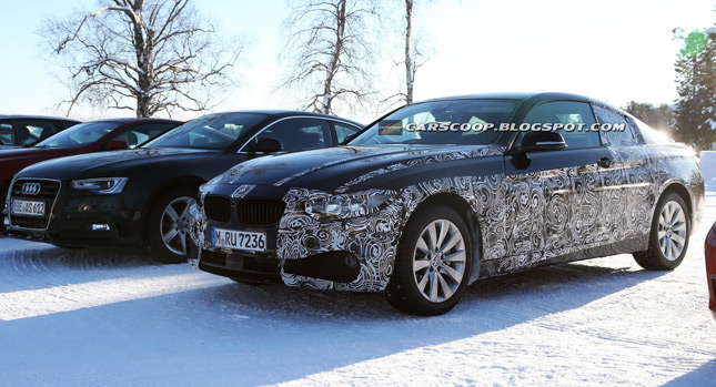  New BMW 4-Series Coupe Spied Parked Right Next to Audi A5 Coupe