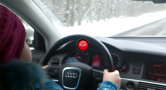  Russian Dad has 8-Year Old Daughter Drive an Audi up to 100km/h (62mph) on the Highway
