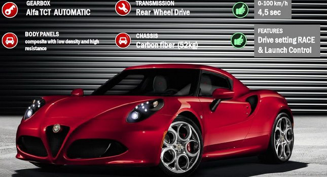  Alfa Romeo 4C Official (?) Brochure with Full Specs and Equipment Range