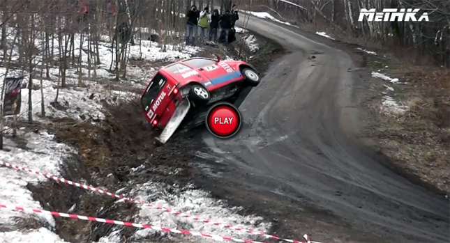  Watch One Rally Car After the Other Slide Into a Ditch