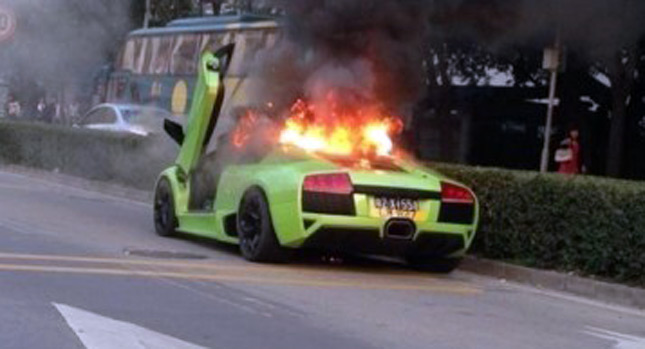  Lamborghini Murcielago Meets Fiery End in China, Reportedly After Race
