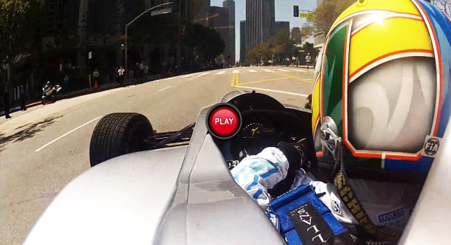  All-Electric Formula E Car Does a Few Donuts in Los Angeles