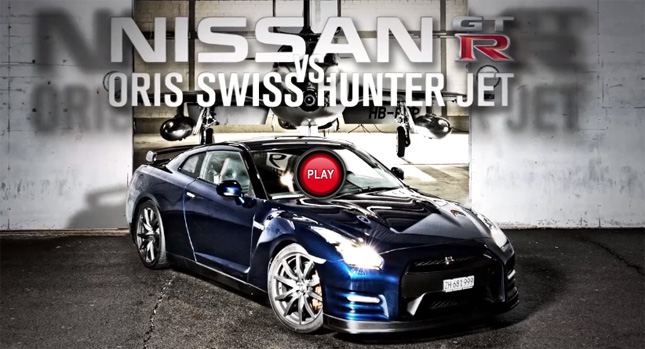  Watch a Nissan GT-R 550PS Race a Fighter Jet with 22,000HP