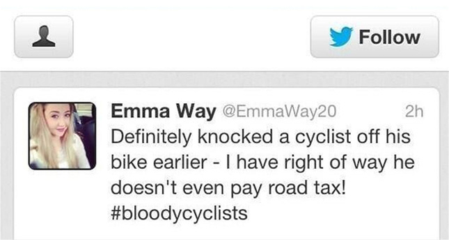  Young UK Driver Knocks Cyclist Down and then Tweets About It – Police Finds Out