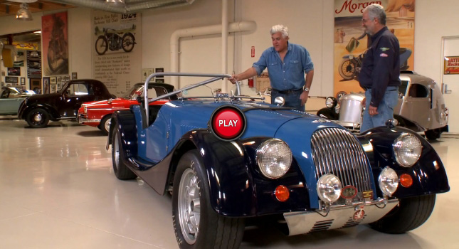  Jay Leno Tries Out V8-Powered Morgan Plus 8 Hot Rod