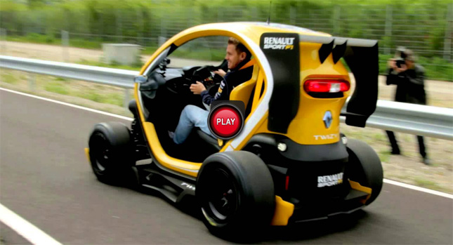  Sebastian Vettel Takes the Zoe and Twizy Renault Sport F1 for a Spin