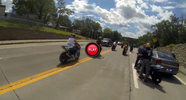  Oh, What a Fail: Motorcyclist Doing Wheelie Rear-Ends a Cop Car
