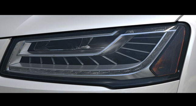  Audi Teases Headlamps of 2014 A8 Sedan Facelift