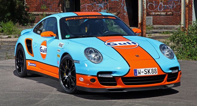 Porsche 911 Turbo with Gulf Oil Wrap Looks Neat, And with 650HP is Pretty Fast as Well