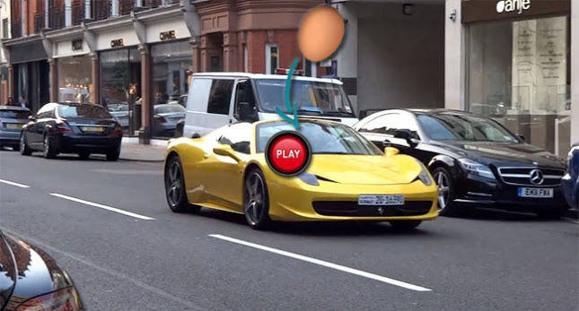  Londoner Throws an Egg on Woman Driving a Ferrari 458 Spider