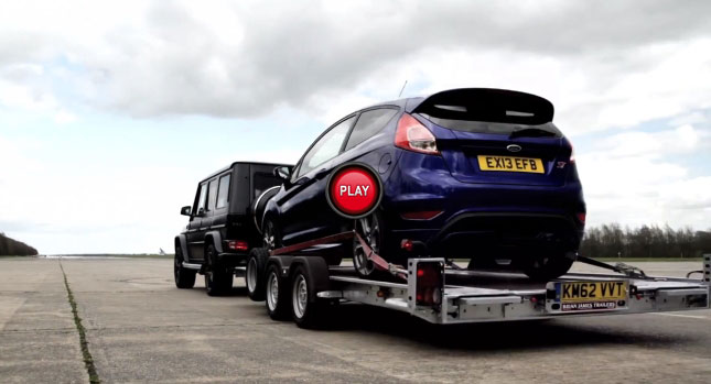  Chris Harris Proves a Point by Towing Ford Fiesta ST with Mercedes G63 AMG