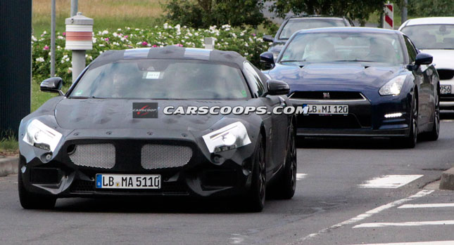  Spied: New Mercedes-Benz SLC Benchmarked Against the GT-R