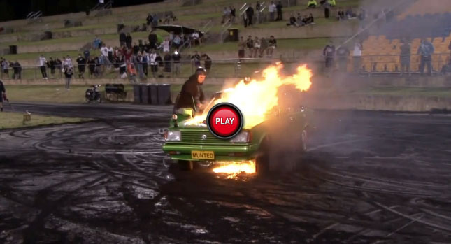  Rotary-Powered Holden Goes…Boom During Brutal Burnout