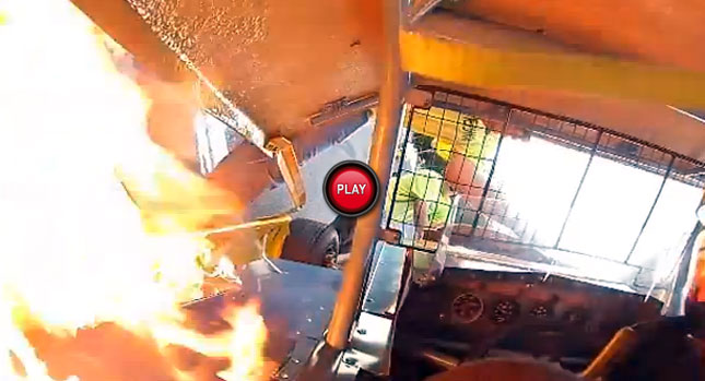  Onboard Camera Shows Racing Driver Stuck and Engulfed in Fire